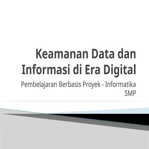 Keamanan data adalah upaya untuk melindungi data dari akses yang tidak sah, k...