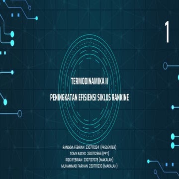 PPT PENINGKATAN EFISIENSI SIKLUS RANKINE