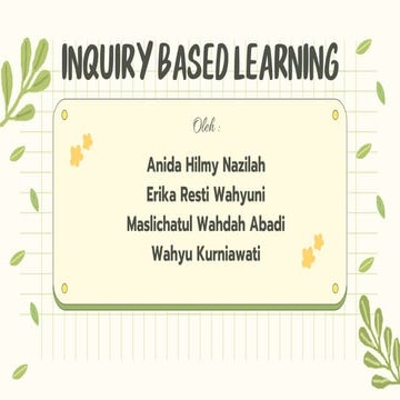 Comprehensive Guide to Inquiry Based Learning Model in Education | PDF