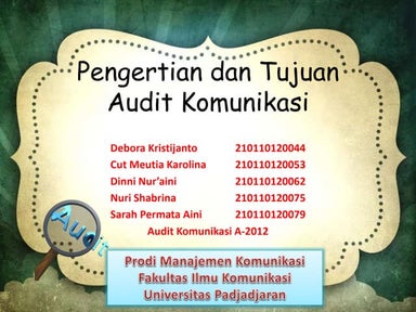 pengertian dan tujuan audit komunikasi