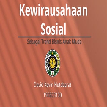 Kewirausahaan Sosial sebagai Tren Bisnis Anak Muda