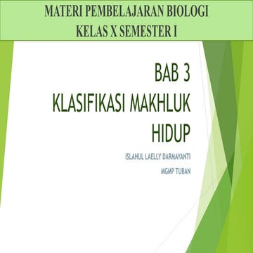KLASIFIKASI MAKHLUK HIDUP BIOLOGI KELAS X | PPTX