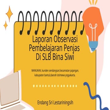 PPT Laporan observasi pembelajaran penjas di slb bina siwi | PPTX