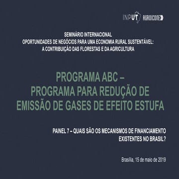 "Programa ABC - Agricultura de Baixo Carbono"