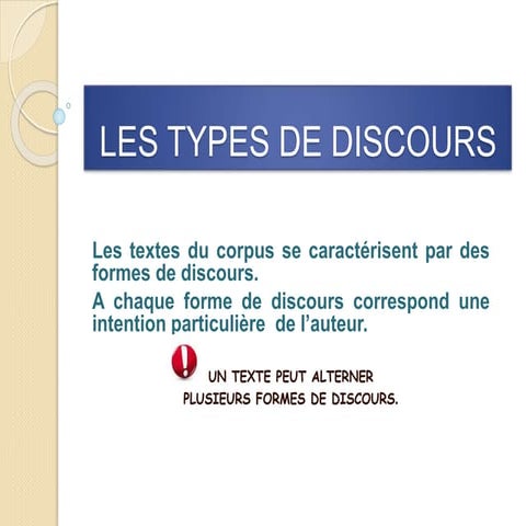 Ppt les types de discours