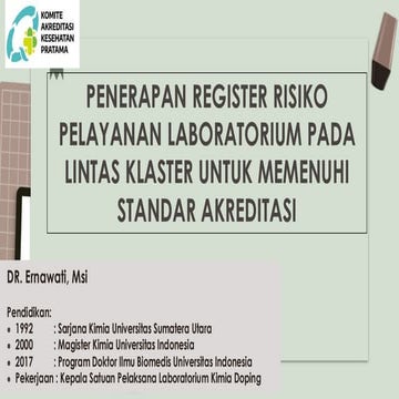 Implementing Risk Registers in Laboratory Services Across Clusters to ...
