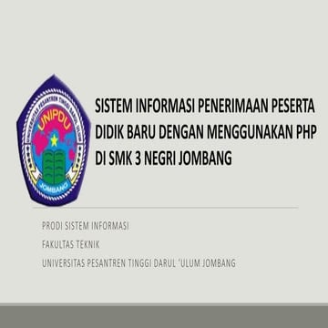 Slide Sidang Skripsi Rancang Bangun Website Penerimaan Siswa baru