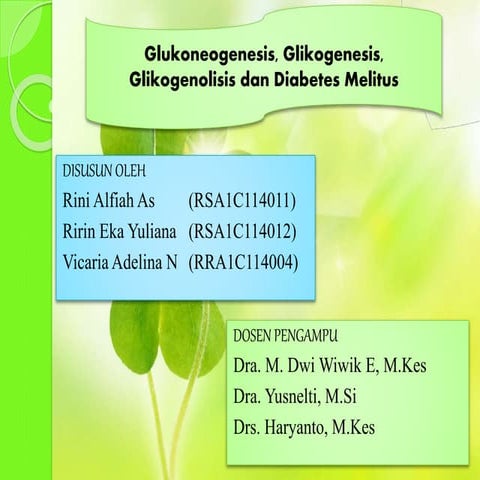 Glukoneogenesis, Glikogenesis, Glikogenolisis dan Diabetes Melitus