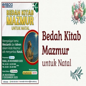 Materi Kelas Bedah Kitab Mazmur untuk Natal