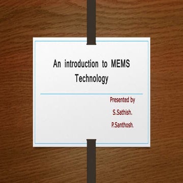 An introduction to mems technology