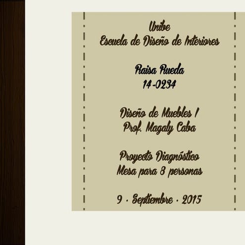 Prototipo Mesa Comedor - Raisa