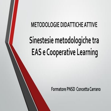 Metodologie didattiche attive: sinestesie metodologiche tra EAS e Cooperative...