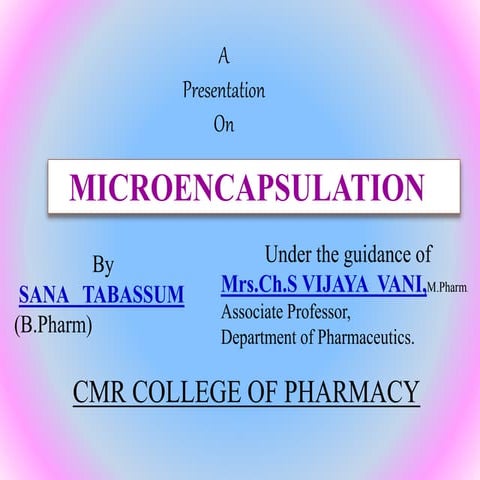 Ppt microencapsulation