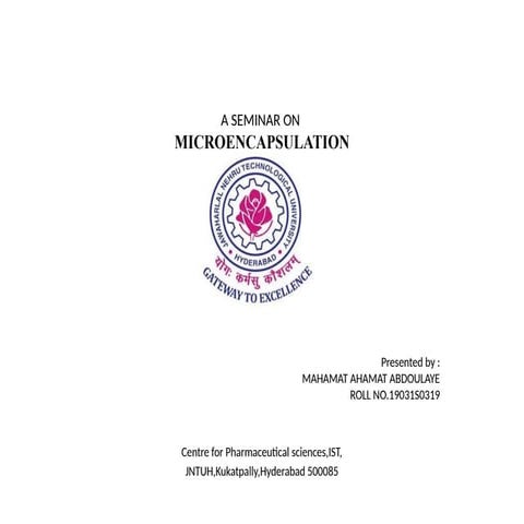 Ndds 4 MICROENCAPSULATION DRUG DELIVERY SYSTEM | PPTX