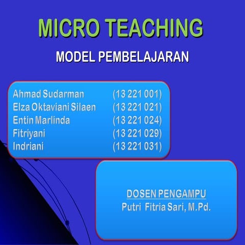 Ppt model pembelajaran