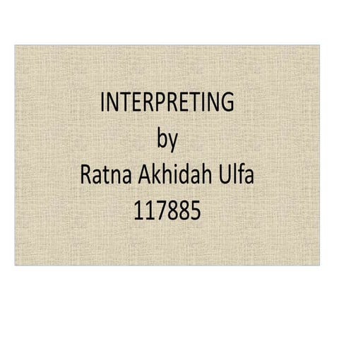 Ppt modes of interpreting