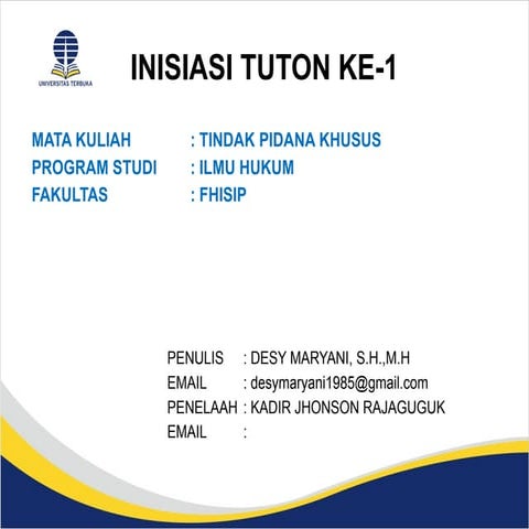 PPT Modul 1 Pengertian dan Ruang Lingkup Tindak Pidana Khusus (2).pptx
