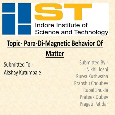 para magnetism And Di magnetism 