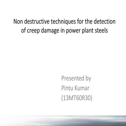 non destructive testing review for detection of creep damage in power ...