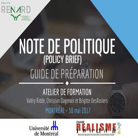 Note de politique (Policy Brief) - Guide de préparation | PPTX