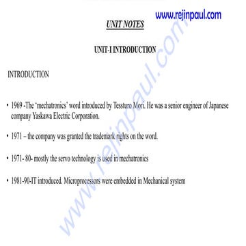 PPT Notes MECHATRONICS -  Unit Notes.pdf