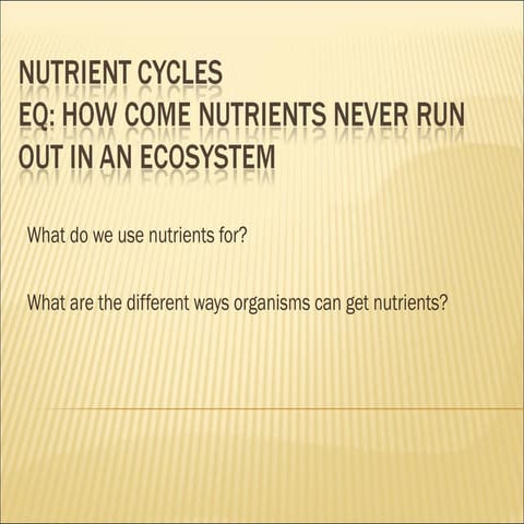 Ppt Nutrient Cycles