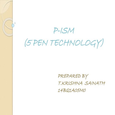 5 pen pc technology (P-ISM)