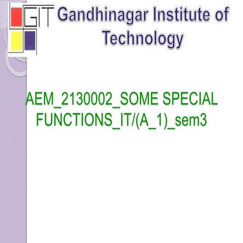 Ppt of aem some special function