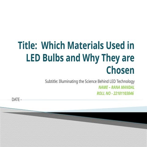 Componet of a LED bulb and what type of materials use in manufracturing ...