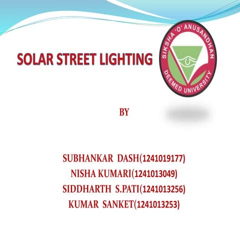 PPT ON SOLAR STREET LIGHTING SYSTEM