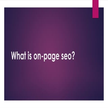 "Optimize Your Website with On-Page SEO"