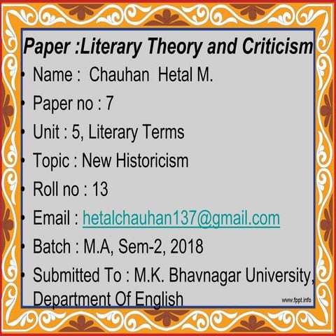 Paper no.7, Leterary Theory And Criticism
