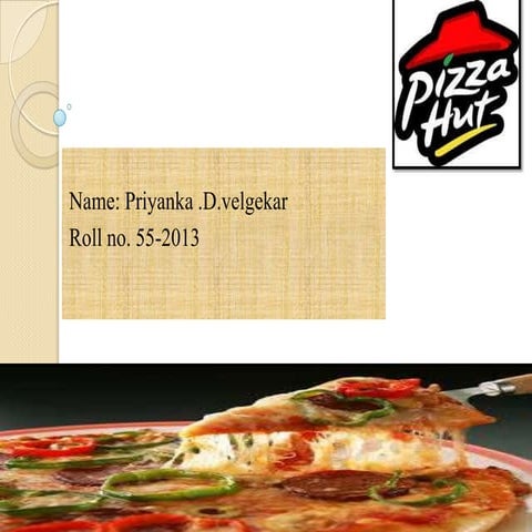Ppt of retail market strategy of pizza hut