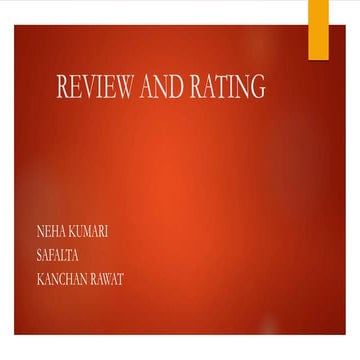 Ppt of review and rating