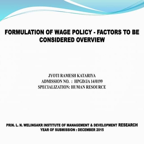 Ppt of wage policy