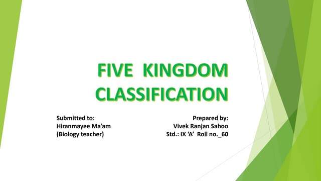 PPT on Five Kingdom Classification