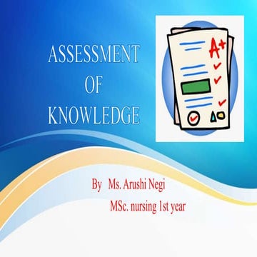 Ppt on assessment of knowledge