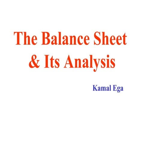 Ppt on balance sheet