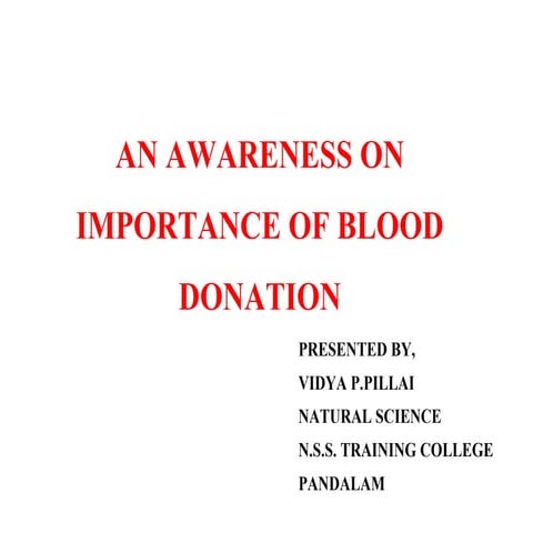 Ppt on blood donation