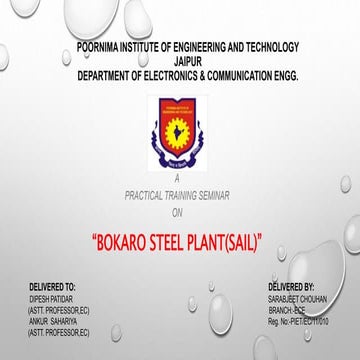 Ppt on bokaro steel plant