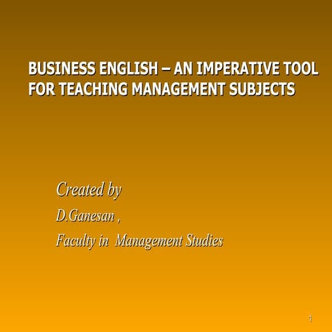Importance of business English