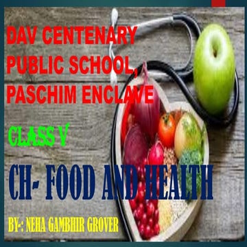 Ppt on chapter food and health , class V