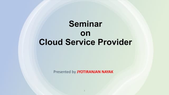 Ppt on cloud service