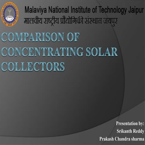 Comparision of concentrating collectors