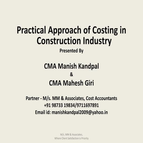 PPT on Construction Costing