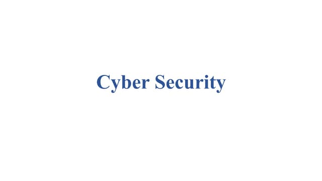 Ppt on cyber security