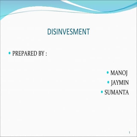 Ppt on disinvestment