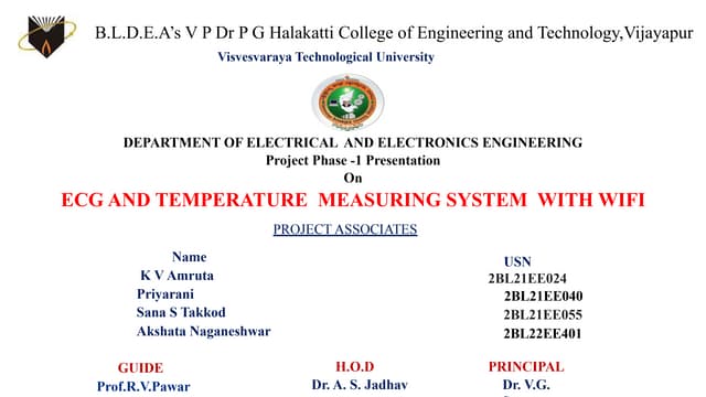 ECG and temperature measuring system with wifi