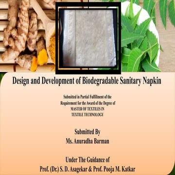 Ppt on eco friendly sanitary napkin