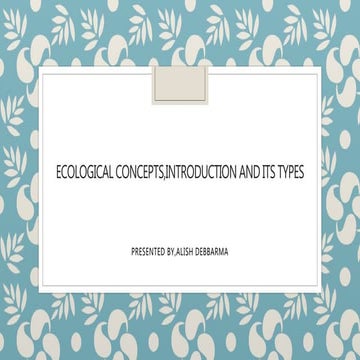 ecology concepts and its  types